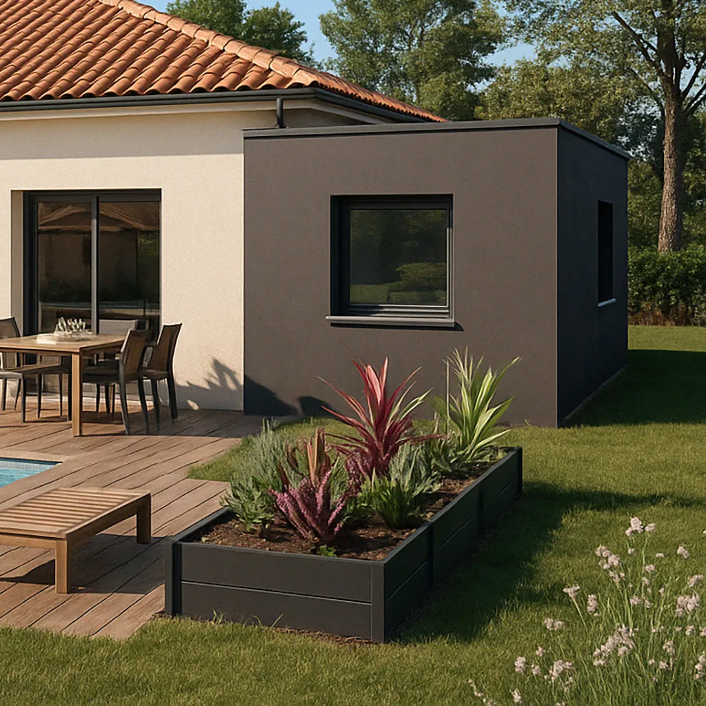 Extension latérale de maison pour agrandir la surface habitable sur le côté